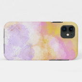 Coques Case-Mate iPhone Aquarelles abstraites - arrière - plan orange (Dos (Horizontal))