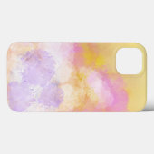 Coques Case-Mate iPhone Aquarelles abstraites - arrière - plan orange (Verso (horizontal))