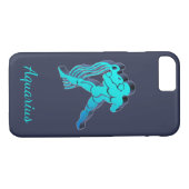 Coques Case-Mate iPhone Aquarius Blue Zodiac Astrologie Drôle Élégant (Dos (Horizontal))