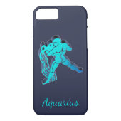 Coques Case-Mate iPhone Aquarius Blue Zodiac Astrologie Drôle Élégant (Dos)