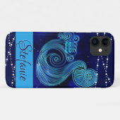 Coques Case-Mate iPhone Aquarius en bleu foncé Coque-coque iphone mat (Dos (Horizontal))