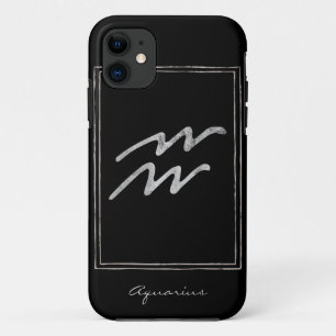 Case-Mate iPhone Case Aquarius martelé argent stylisé astrologie zodiac