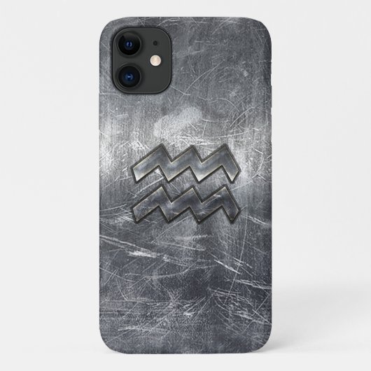Coques Case-Mate iPhone Aquarius Zodiac moderne en acier inoxydable (Dos)