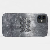 Coques Case-Mate iPhone Aquarius Zodiac moderne en acier inoxydable (Dos (Horizontal))