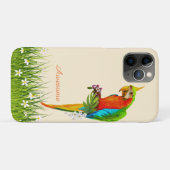 Coques Case-Mate iPhone Ara Tropical & Fleurs Blanches sur Beige Clair (Dos (Horizontal))