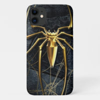 araignée d'or marbre noir Coque-Mate à peine là