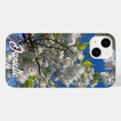Coques Case-Mate iPhone arbre à fleurs de cerisier blanc (Verso (horizontal))