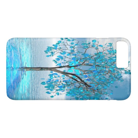 Coques Case-Mate iPhone Arbre bleu cristal (Dos (Horizontal))