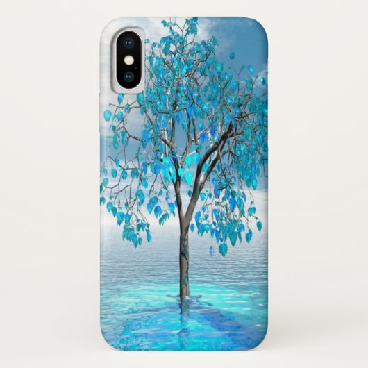 Coques Case-Mate iPhone Arbre bleu cristal (Dos)