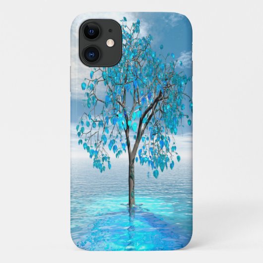 Coques Case-Mate iPhone Arbre bleu cristal (Dos)