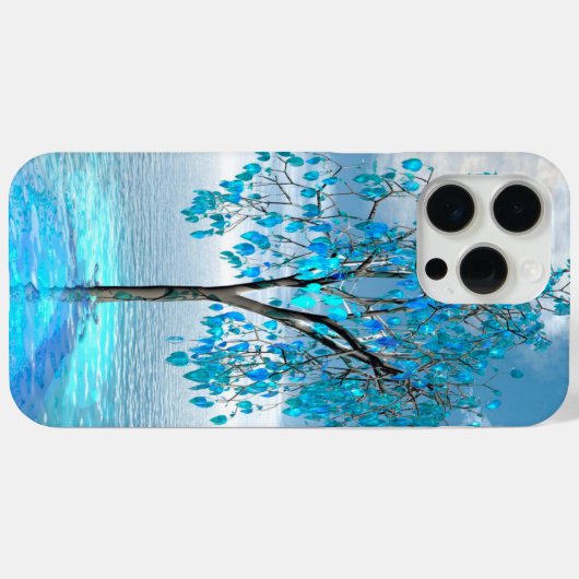 Coques Case-Mate iPhone Arbre bleu cristal (Verso (horizontal))