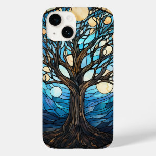 Coque Pour iPhone 14 arbre céleste en vitrail mignon
