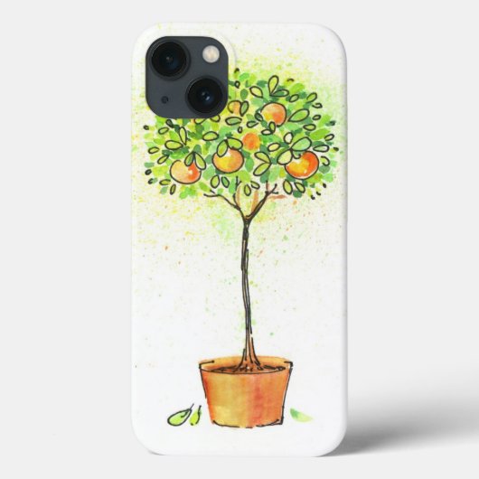 Coques Case-Mate iPhone Arbre d'agrume peint d'aquarelle dans le pot (Verso)