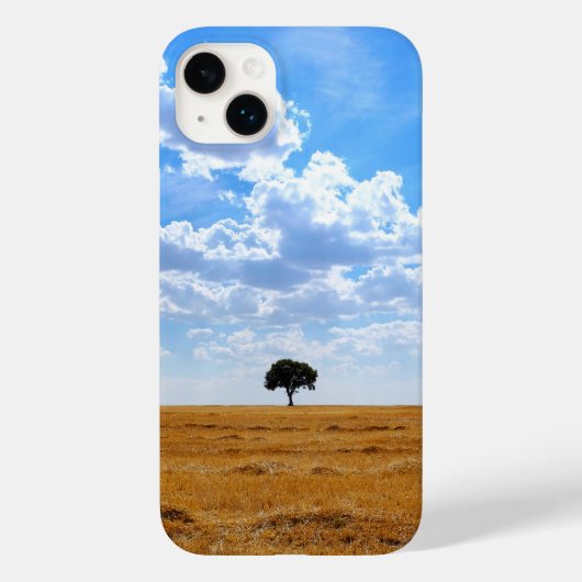 Coques Case-Mate iPhone Arbre dans un champ de blé récolté (Verso)