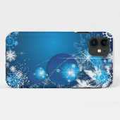 Coques Case-Mate iPhone Arbre de bleu d'ornement de flocons de neige de (Dos (Horizontal))