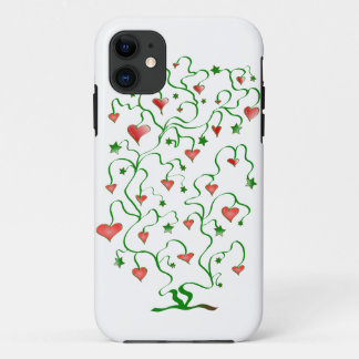 Coque iPhone 11 Arbre de Coeurs avec Feuilles