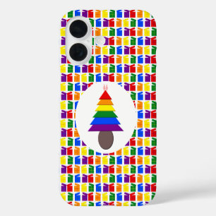 Coques iPhone 16 Arbre de Noël arc-en-ciel lesbien et cadeaux