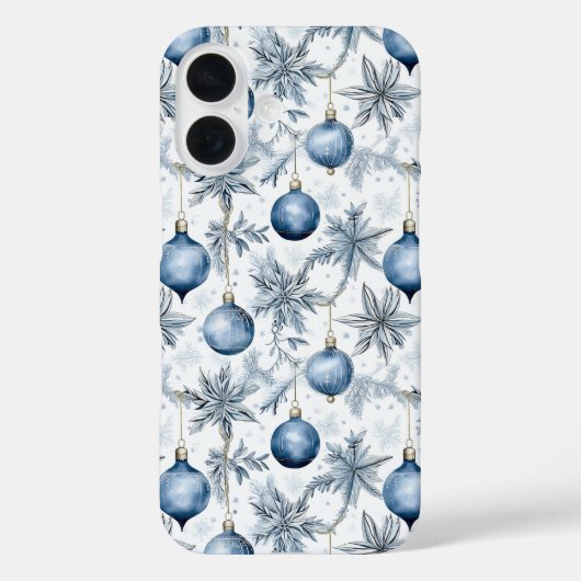 Coques Case-Mate iPhone Arbre de Noël bleu Motif (Verso)