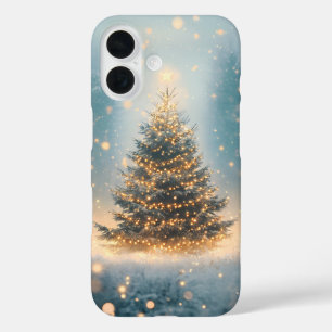 Coques iPhone 16 Arbre de Noël de la Forêt enneigée Magique d'Hiver