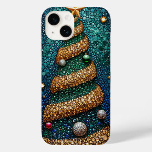 Coque Pour iPhone 14 Arbre de Noël décoratif Golden Festive Aesthetic