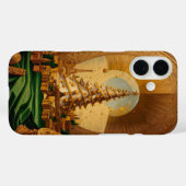 Coques Case-Mate iPhone Arbre de Noël d'or avec la Tour Eiffel (Verso (horizontal))