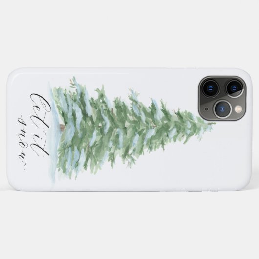 Coques Case-Mate iPhone Arbre de Noël Enneigez (Dos (Horizontal))