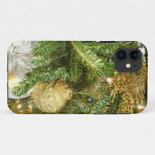 Coques Case-Mate iPhone Arbre de Noël I Argent et Or (Dos (Horizontal))