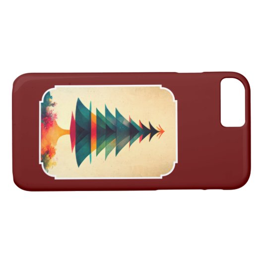Coques Case-Mate iPhone Arbre de Noël Joyfull Design géométrique (Dos (Horizontal))