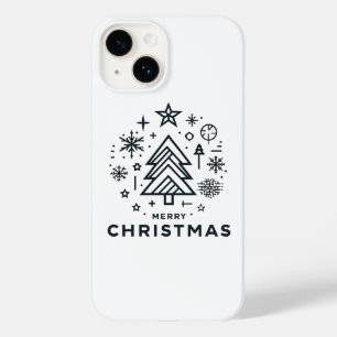 Coque Pour iPhone 14 Arbre de Noël minimaliste Joyeux design de Noël