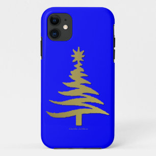 Etui iPhone Case-Mate Arbre de Noël Moderne Pochoir Impression Or
