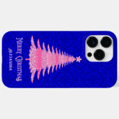 Coques Case-Mate iPhone Arbre de Noël moderne rose étincelle personnalisée (Verso (horizontal))