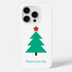 Coque iPhone 15 Pro Arbre de Noël personnalisable Paix Amour Joie
