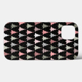 Coques Case-Mate iPhone Arbre de Noël rose et vert avec Arrière - plan noi (Verso (horizontal))