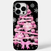 Coques Case-Mate iPhone Arbre de Noël rose pâle blanc Snowflake (Verso)