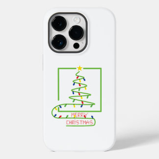 Coque Pour iPhone 14 Pro Arbre de Noël stylisé avec ampoules