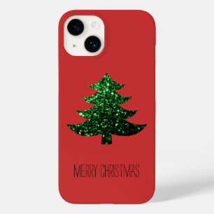 Coque Pour iPhone 14 Arbre de Noël vert vert rouge Personnaliser
