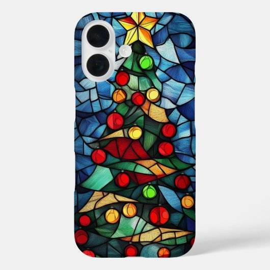 Coques Case-Mate iPhone Arbre de Noël vibrant en verre tendu (Verso)