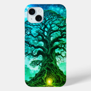 Coque iPhone 15 Mini Arbre d'Imaginaire avec lumière d'espoir