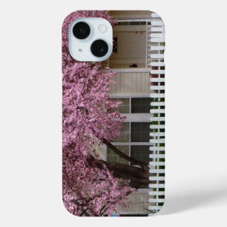 Coque Pour iPhone 15 Arbre en fleurs dans les banlieues