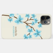 Coques Case-Mate iPhone Arbre en fleurs de cerisiers d'Aqua (Dos (Horizontal))