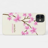 Coques Case-Mate iPhone Arbre en fleurs de cerisiers roses (Dos (Horizontal))