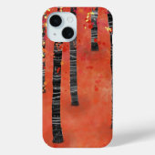 Coques Case-Mate iPhone Arbre forestier Rouge Abstrait (Verso)