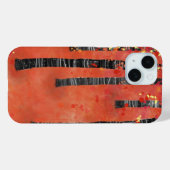 Coques Case-Mate iPhone Arbre forestier Rouge Abstrait (Verso (horizontal))