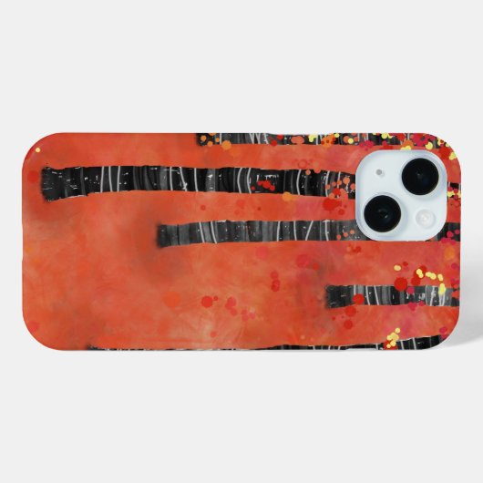 Coques Case-Mate iPhone Arbre forestier Rouge Abstrait (Verso (horizontal))
