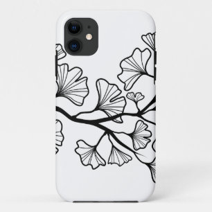 Case-Mate iPhone Case arbre noir de ginkgo avec le feuille