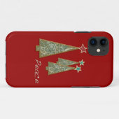 Coques Case-Mate iPhone Arbre-Paix/rouge de Noël (Dos (Horizontal))