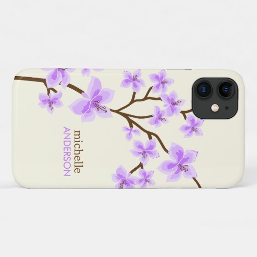 Coques Case-Mate iPhone Arbre pourpre de fleurs de cerisier (Dos (Horizontal))