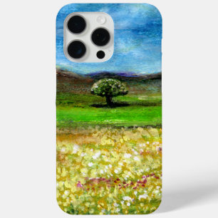 COQUE iPhone 15 PRO MAX ARBRE SOLITAIRE DANS LE CHAMP DE FLEURS JAUNES, TO