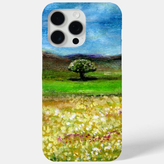 COQUES Case-Mate iPhone ARBRE SOLITAIRE DANS LE CHAMP DE FLEURS JAUNES, TO (Verso)