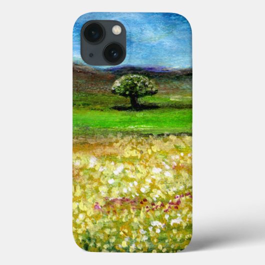 COQUES Case-Mate iPhone ARBRE SOLITAIRE DANS LE CHAMP DE FLEURS JAUNES, TO (Verso)